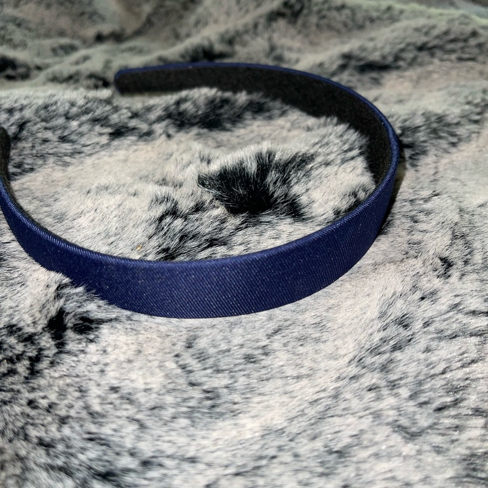 Navy Satin Headband Classic Preppy Style